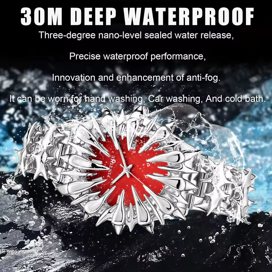 Special-Shaped Lightning Dragon Scale Spike Soldering Watch Design Heavy Industry Trend Y2K Watches Quirky Quartz Wristwatches