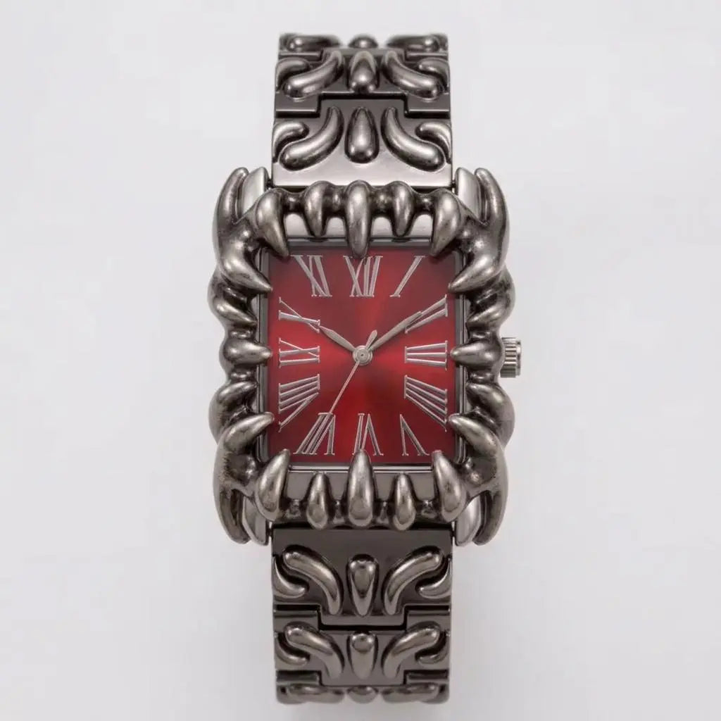 Metal Watch - Square Claw Design | Punk Streetwear Unisex Timepiece | Unique Wrist Jewelry