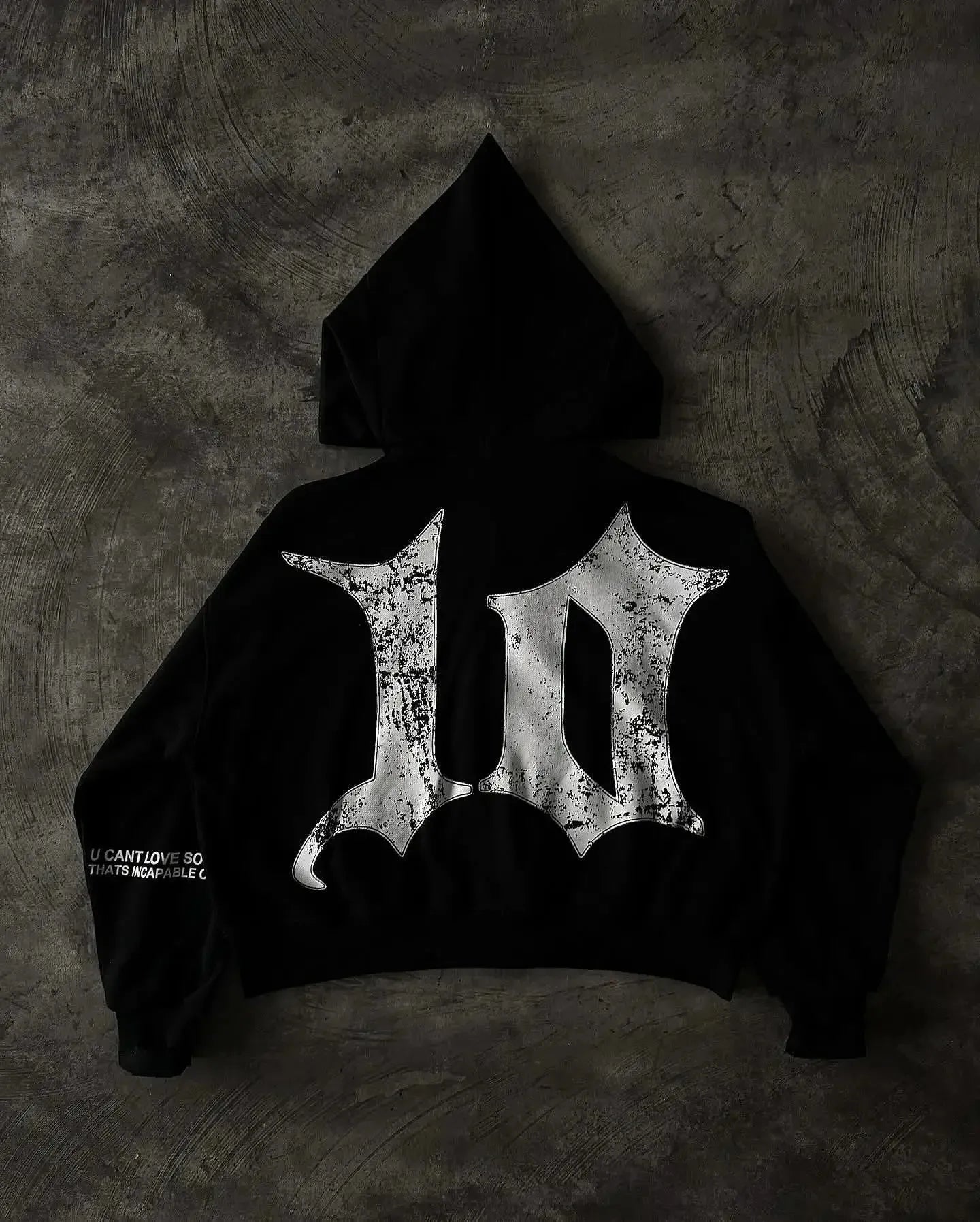 NARCISSIST Black Gothic Zip up Hoodies Retro Hip Hop Graphic Patchwork Hoodie Y2K Men Women Punk Patch Harajuku Jacket Clothing 241009